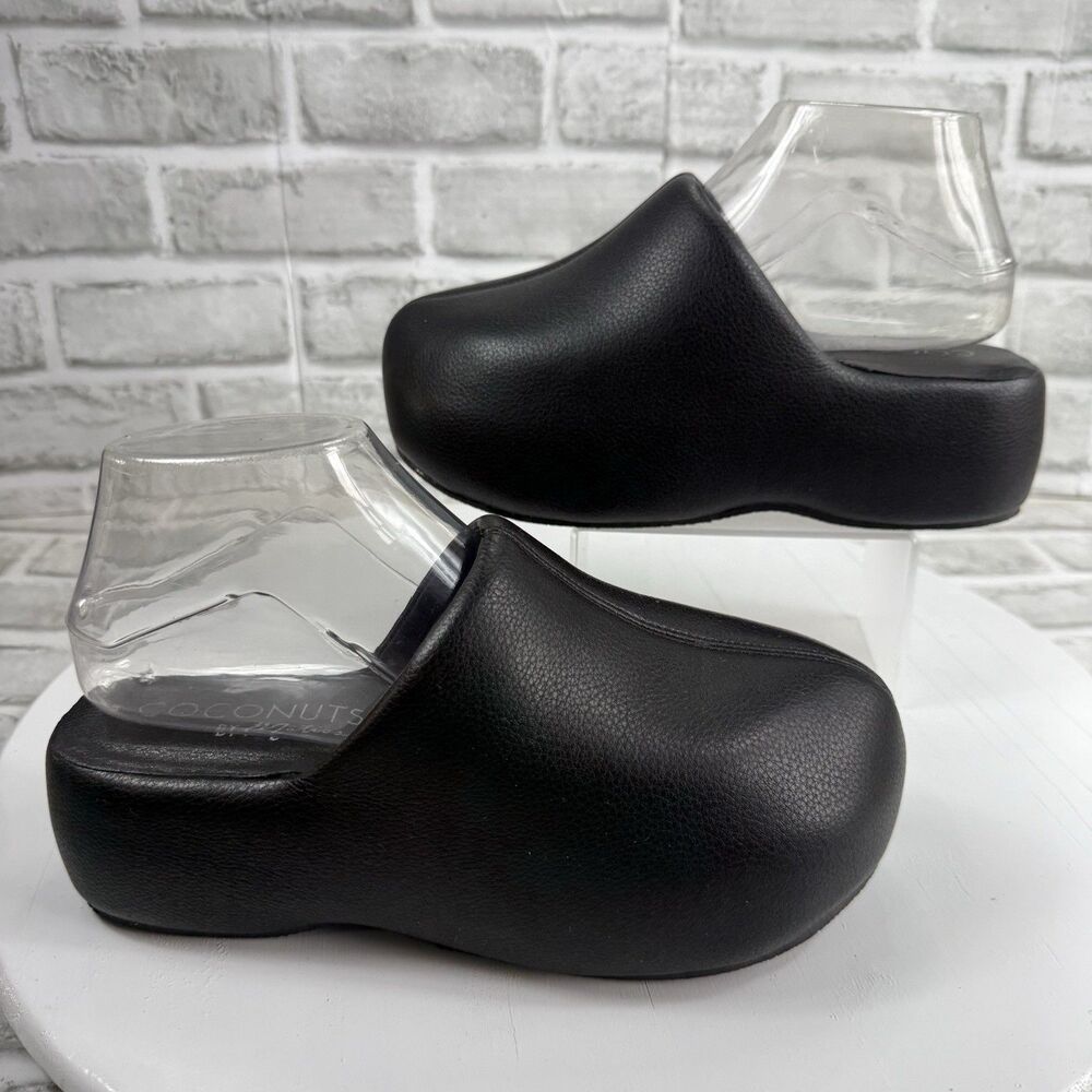 Coconuts by Matisse Black Platform Clogs Mule Shoes Womens Size 7